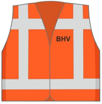 Veiligheidsvest met opdruk BHV Oranje